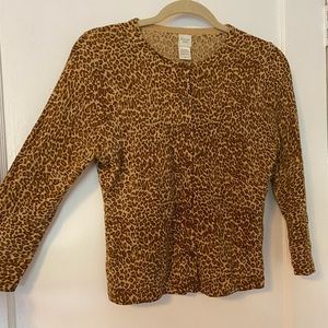 Garnet Hill leopard print cardigan